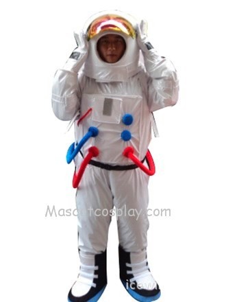 Astronaut Space Suit with Backpack Mascot Costume Fancy Dress Outfit