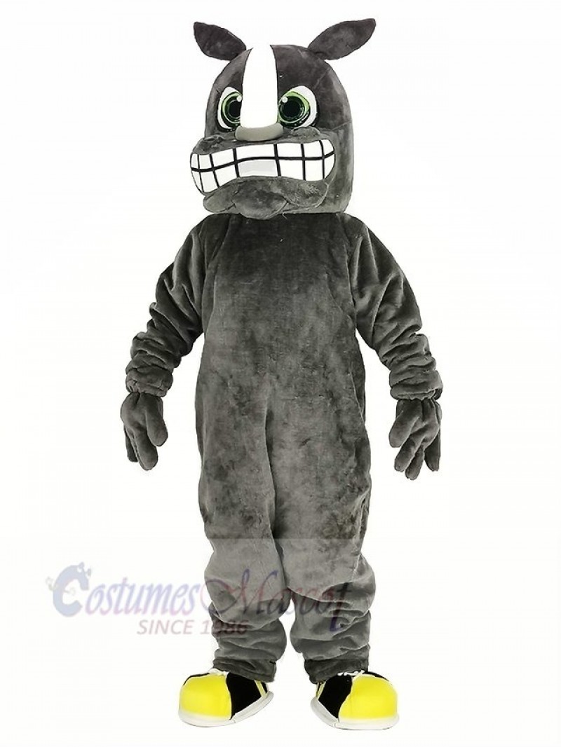 Gray Rhino Mascot Costume Animal	