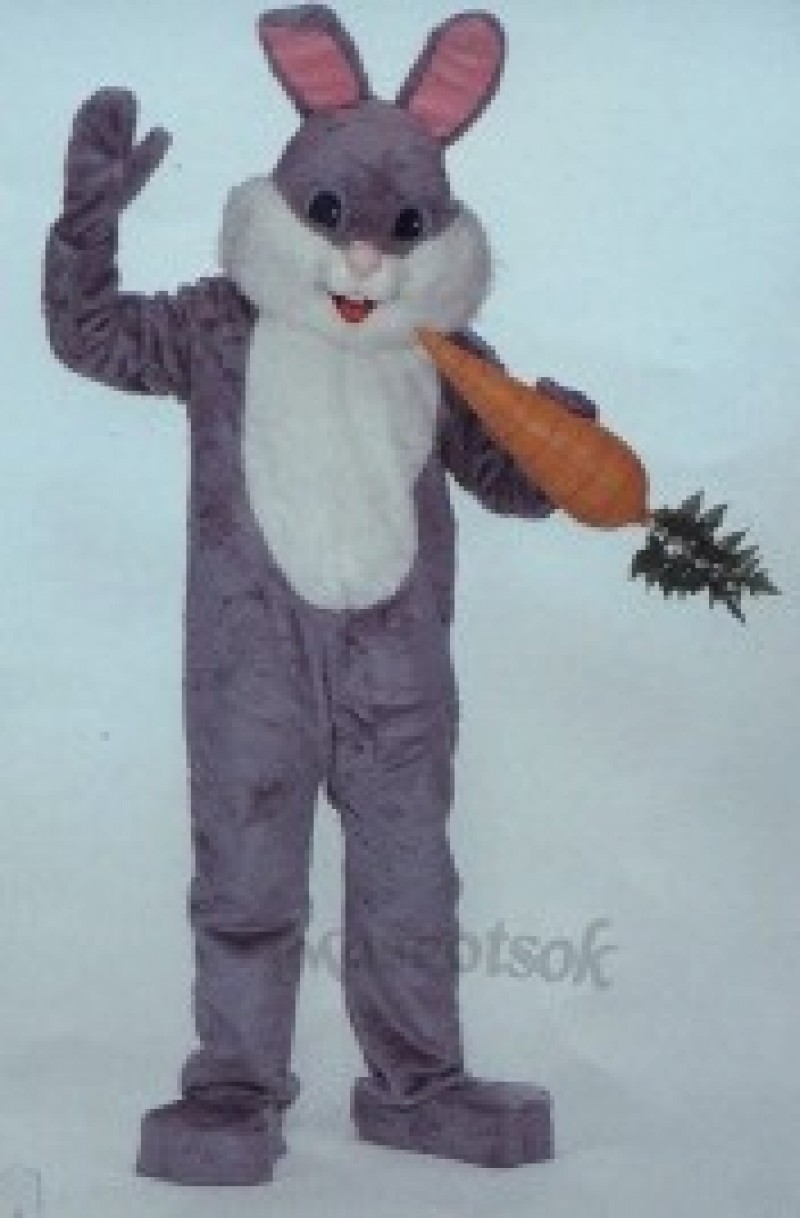 Easter Deluxe Grey Bunny Mascot Costume