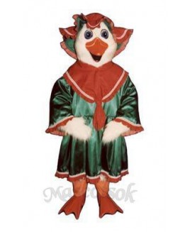 Holiday Goose with Dress & Hat Christmas Mascot Costume