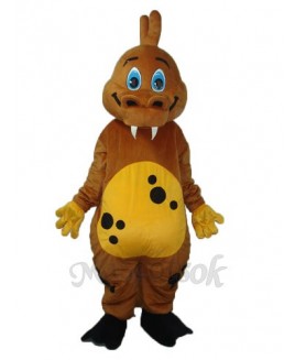 Golden Brown Dinosaur Mascot Adult Costume