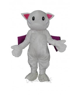 Scary teeth white monster cat Mascot Costume