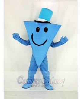 Mr Cool with Blue Hat Mascot Costume Cartoon	