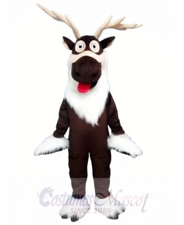 Brown Deer Christmas Reindeer Mascot Costume