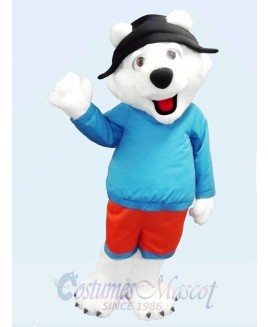 Cute Friendly Polar Bear Mascot Costume