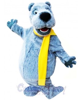 Happy Grey Bear Mascot Costume