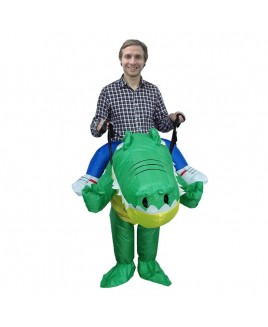 Crocodile Alligator Carry me Ride on Inflatable Costume Halloween Christmas for Adult/Kid