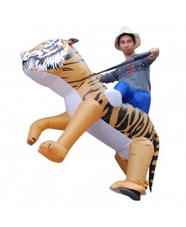 Strong Tiger Carry Me Ride on Inflatable Costume Halloween Xmas Costume for Adult