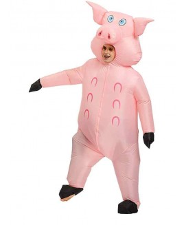 Pink Pig Inflatable Halloween Christmas Holiday Blow Up Costumes for Adults