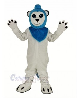 White Lion Blue Haired Mascot Costume Animal