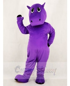 Cute Purple Hippo Mascot Costume School