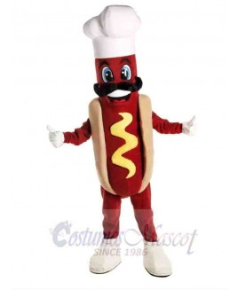 Chef Hot Dog Mascot Costume 