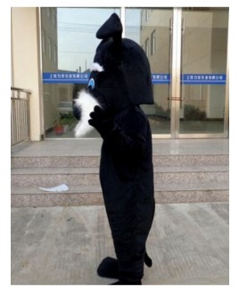 Black Dog Mascot Costume Cartoon