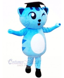 Winking Blue Cat Mascot Costumes Animal	