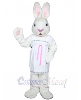 Mrs. White Bunny mascot costume