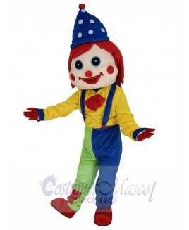 Funny Clown with Blue Hat Mascot Costume People