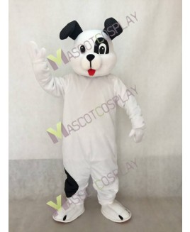 Cute White Poochie Pup Dog Mascot Costume with Black Ears