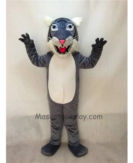 Fierce New Grey Wildcat Mascot Costume