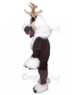 Brown Deer Christmas Reindeer Mascot Costume