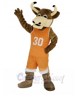 Texas Longhorns Bull in Orange Sportswear Mascot Costume Animal