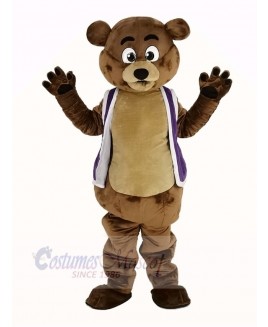 Bob Bear in Purple Vest Mascot Costume Animal