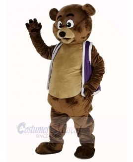 Bob Bear in Purple Vest Mascot Costume Animal