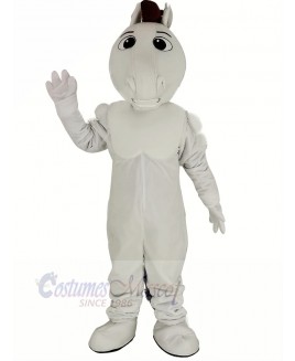 White Mustang Horse Mascot Costume