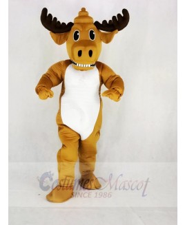 Strong Power Muscly Moose Mascot Costume Cartoon