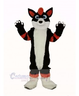 Orange and Blue Husky Dog Fursuit Mascot Costume