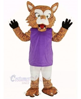 Wildcat with Purple Vest Mascot Costume Animal