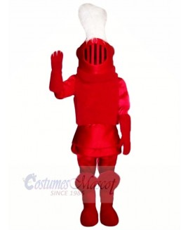 Fashion Red Knight Mascot Costume People