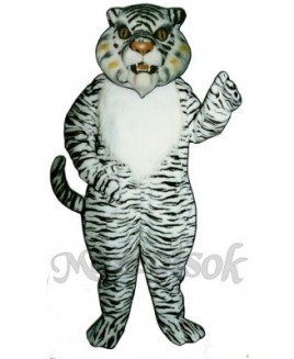 Cute White Tiger Mascot Costume