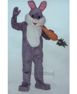 Easter Deluxe Grey Bunny Mascot Costume