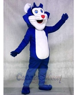 Blue Fat Cat Mascot Costume