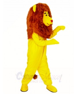 Yellow Lion Brown Mane Mascot Costumes Animal