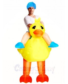 Yellow Duck Carry me Ride on Inflatable Halloween Xmas Costumes for Adults