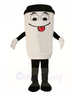 White Coffee Cup Bottle Mascot Costumes Drink