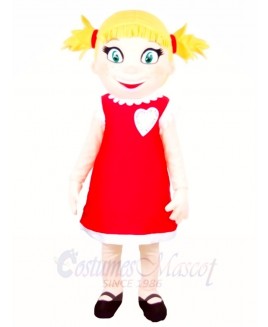Red Dress Girl Mascot Costumes People