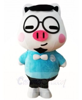 Pig with Glasses Mascot Costumes Cartoon