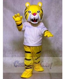 Happy Tiger in White Shirt Mascot Costumes Animal