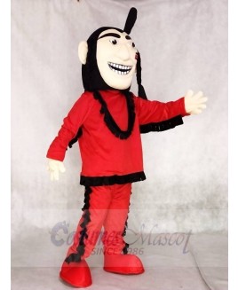 Red Brave Indian Mascot Costume People