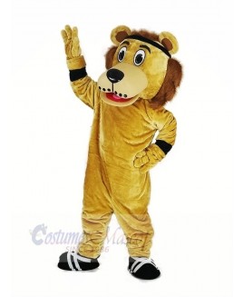 Lenny The Lion with Black Head Band Mascot Costume Animal 