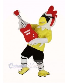 Rooster with Guitar Mascot Costume Animal