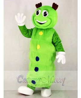 Cute Green Caterpillar Mascot Costume Cartoon