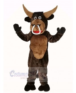 Brown Muscle Bull Mascot Costume Animal