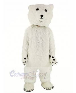 White Fluffy Polar Bear Mascot Costume