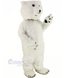 White Fluffy Polar Bear Mascot Costume