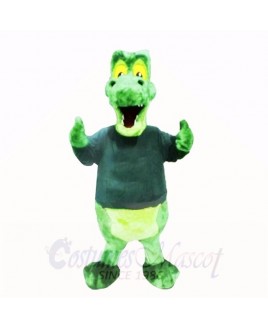 Green Alligator with Black Shirt Mascot Costumes School