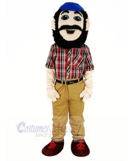 Lumberjack with Blue Hat Mascot Costume