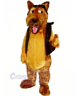 Brown Dog with Black Vest Mascot Costumes